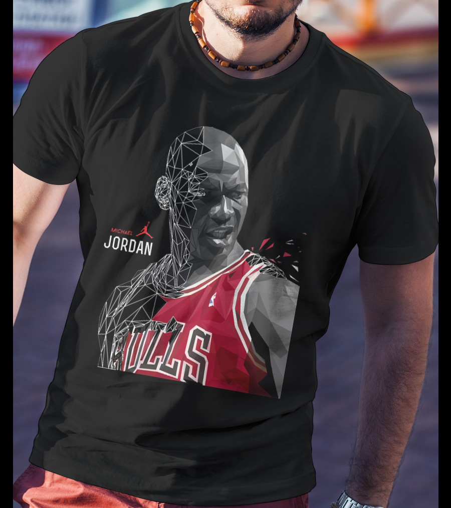 Michael Jordan Bulls Geometric Art 15 T-Shirt