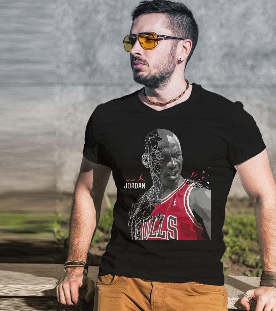 Michael Jordan Bulls Geometric Art 15 T-Shirt