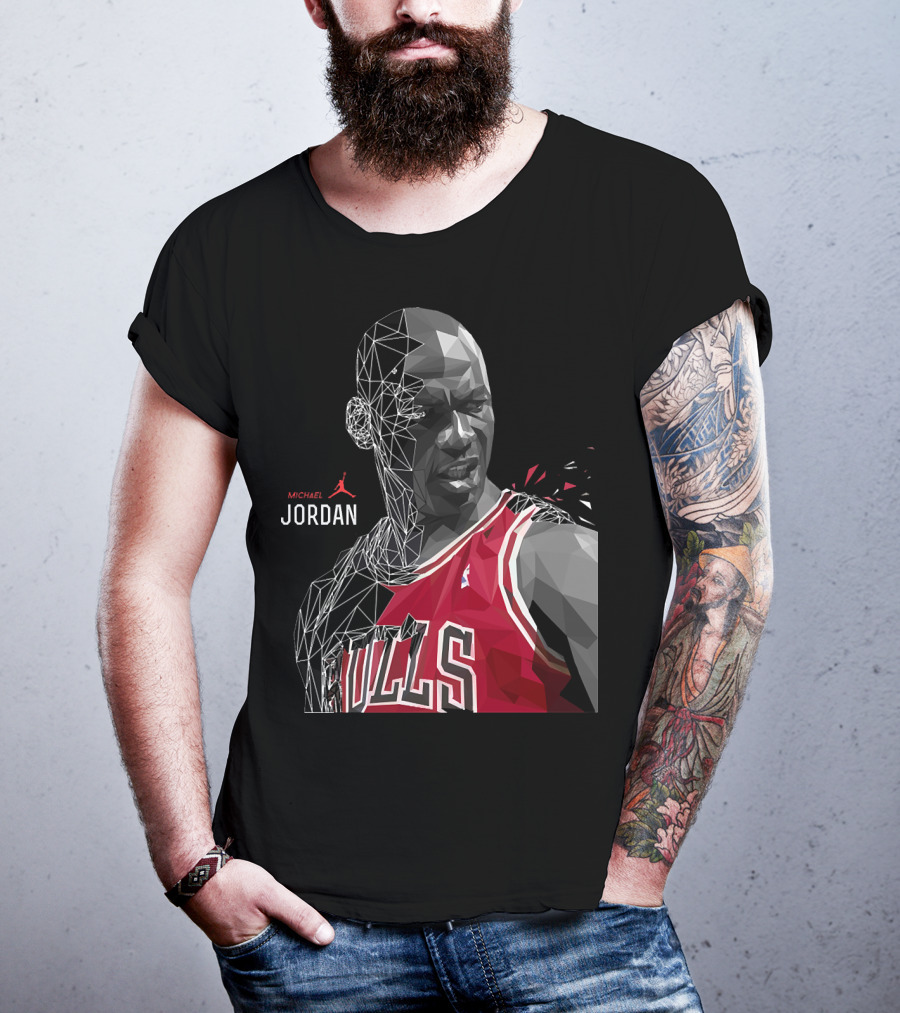 Michael Jordan Bulls Geometric Art 15 T-Shirt