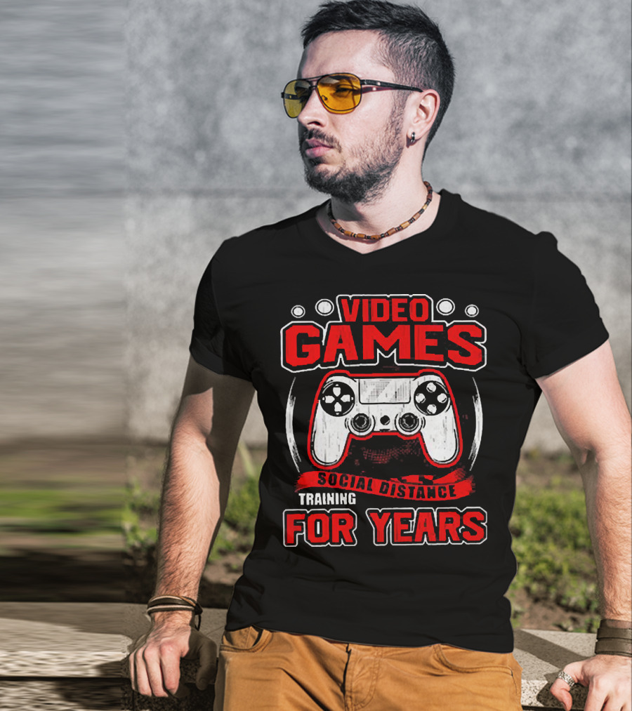 Video Games Social Distance Training For Years Controller T-Shirt