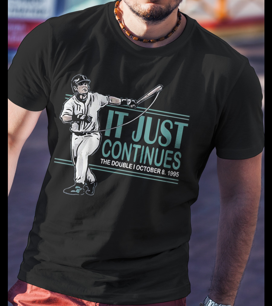 IT JUST CONTINUES The Double I October 8 1995 Baseball Player T-Shirt
