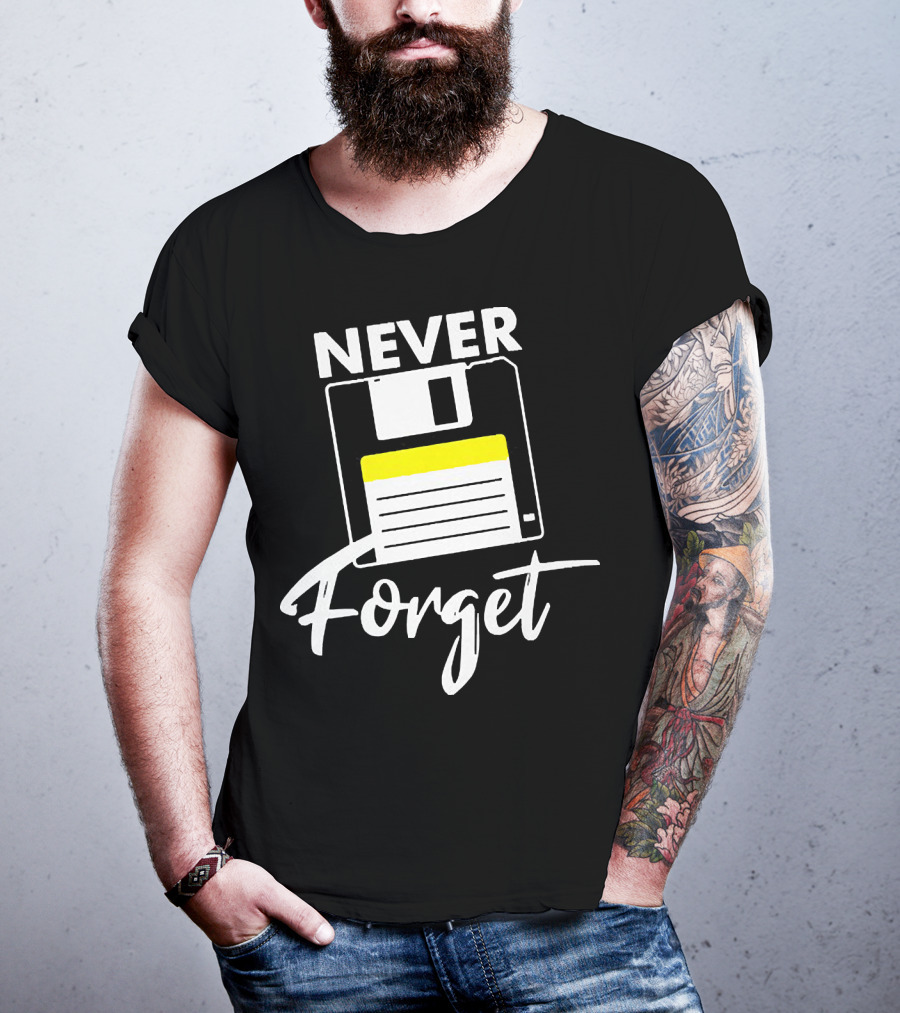 Never Forget Nerd Nerds Floppy Disk T-Shirt