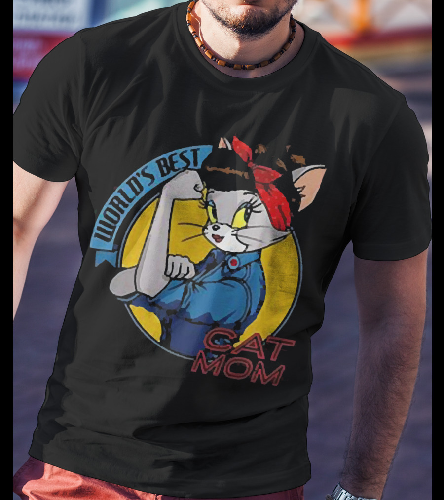 World's Best Cat Mom Rosie The Riveter T-Shirt