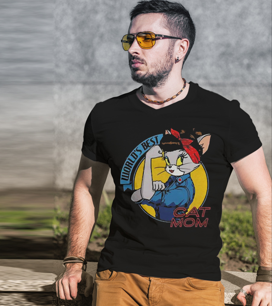 World's Best Cat Mom Rosie The Riveter T-Shirt