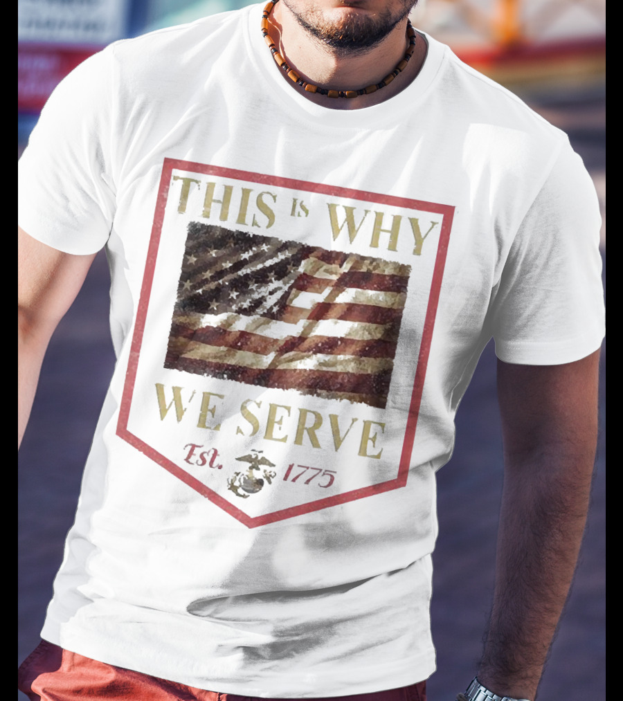 This Is Why We Serve Est 1775 American Flag And Eagle Emblem T-Shirt