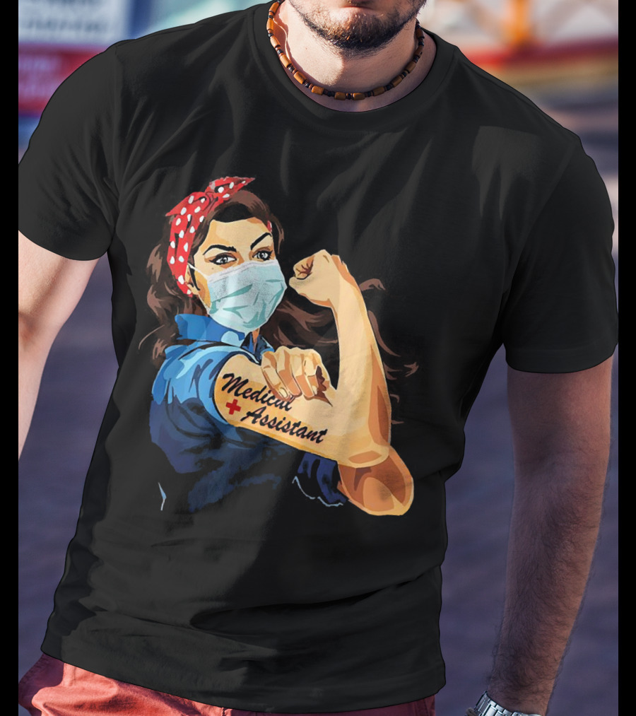 Medical Assistant Strong Woman Face Mask Iconic T-Shirt