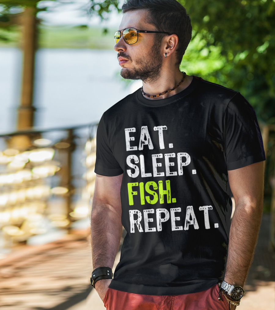 Eat Sleep Fish Repeat Funny Fishing 148 T-Shirt