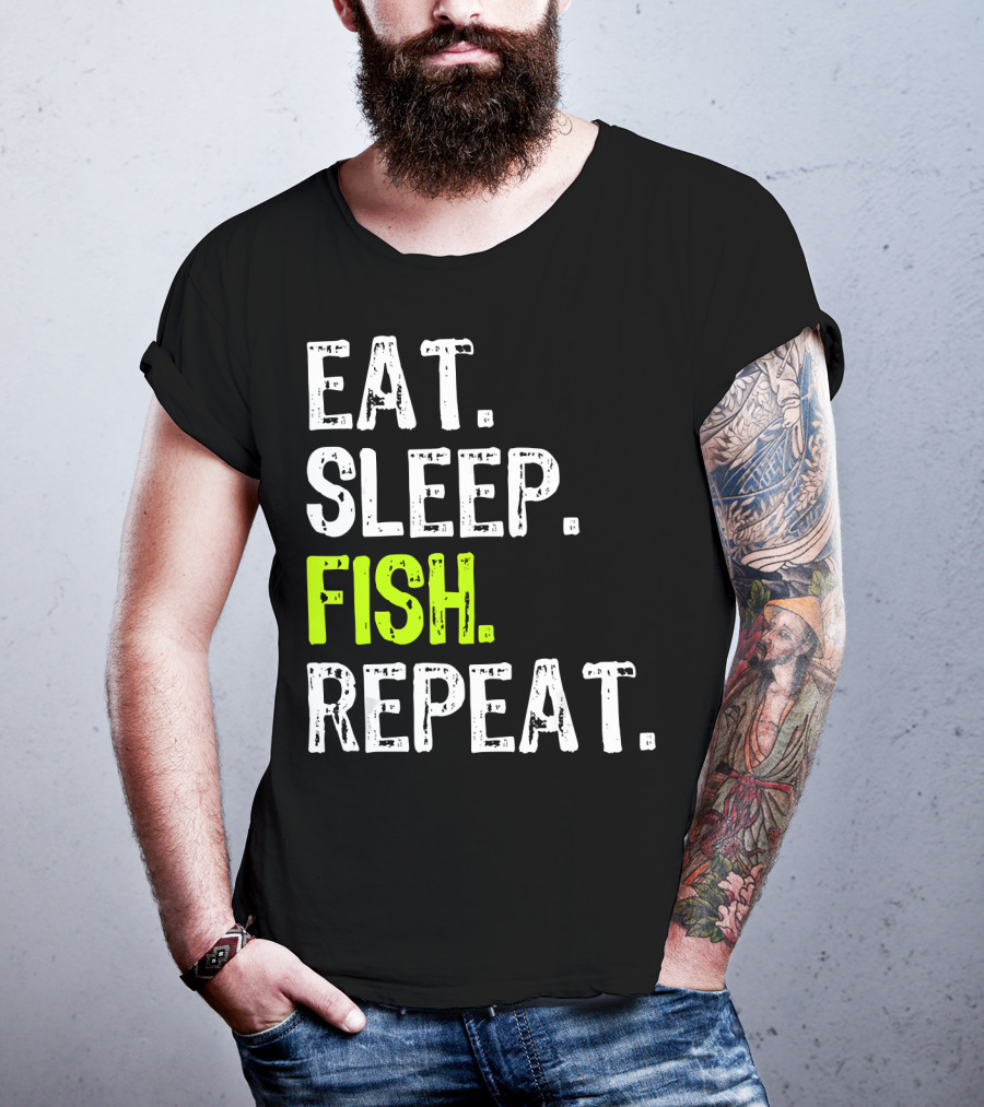 Eat Sleep Fish Repeat Funny Fishing 148 T-Shirt