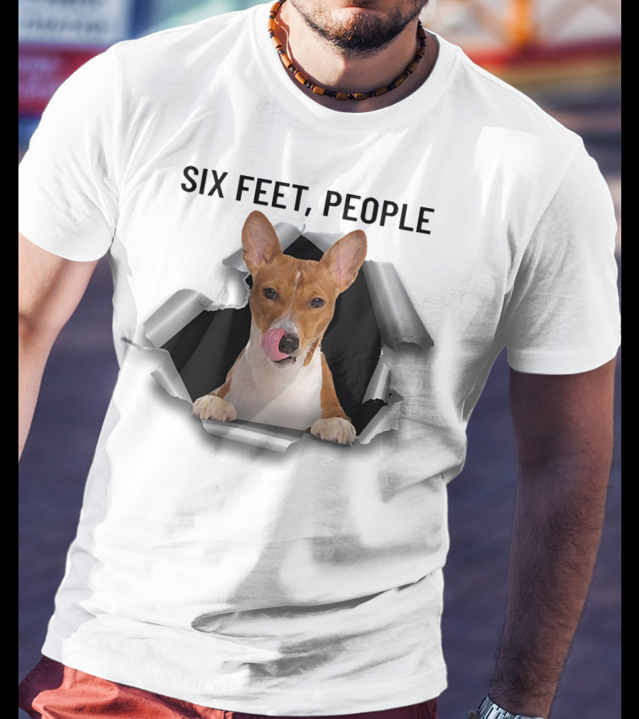 Six Feet People Basenji Torn Ripper T-Shirt