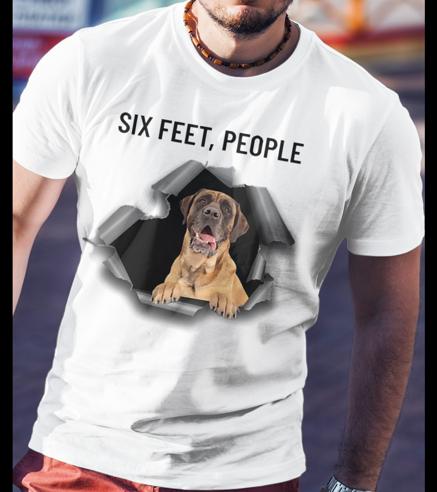 Six Feet People English Mastiff Ripping Through T-Shirt
