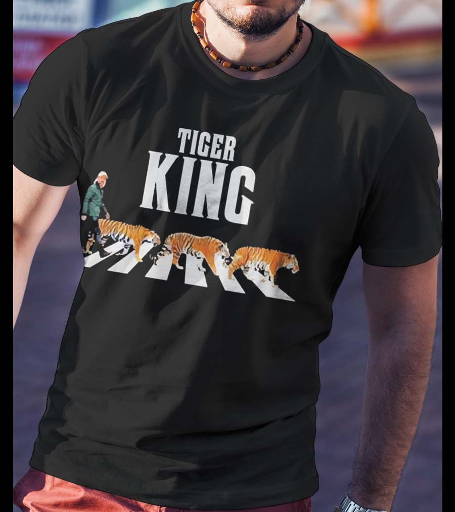 Tiger King Abbey Road Parody With Joe Exotic And Tigers T-Shirt