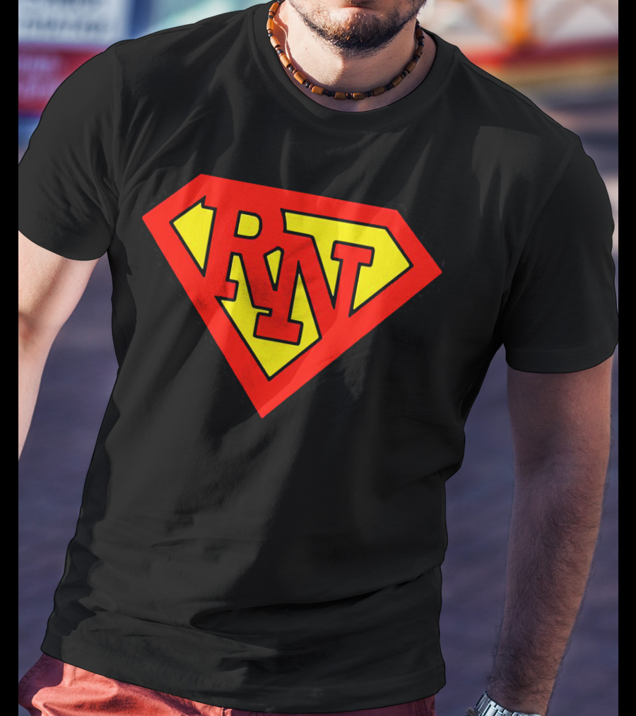 RN Superhero Nurse Emblem T-Shirt