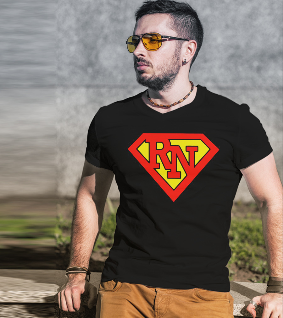 RN Superhero Nurse Emblem T-Shirt
