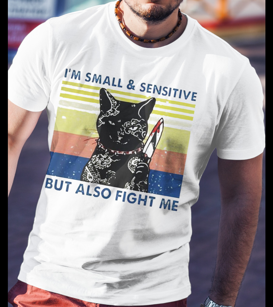 Black Cat I'm Small And Sensitive But Also Fight Me T-Shirt