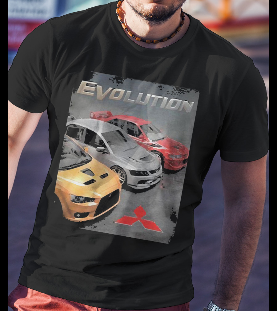 Mitsubishi Evolution Cars With Iconic Red T-Shirt