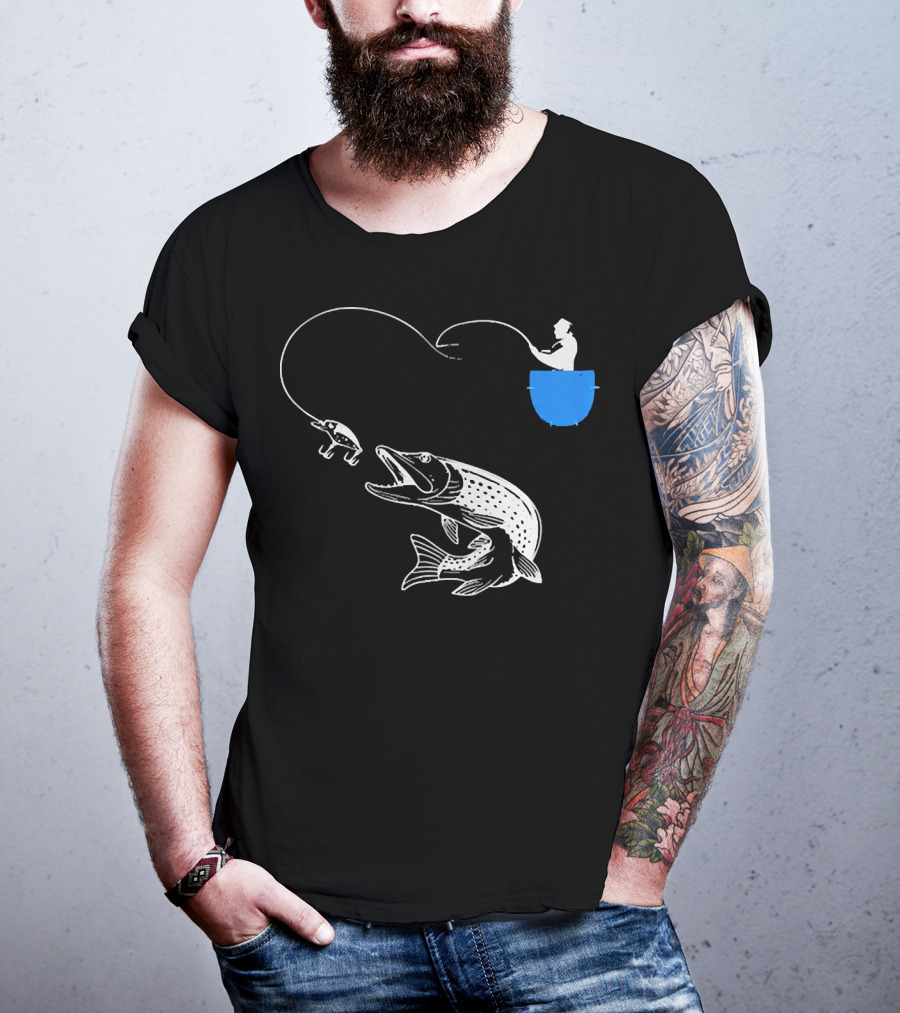 Fishing From The Pocket With A Giant Fish T-Shirt
