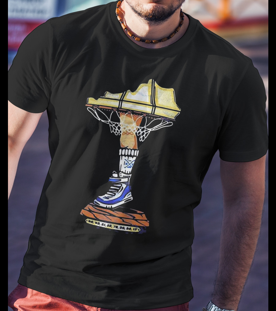 Kentucky Basketball Shoe Leg Lamp With State Map And Hoop T-Shirt