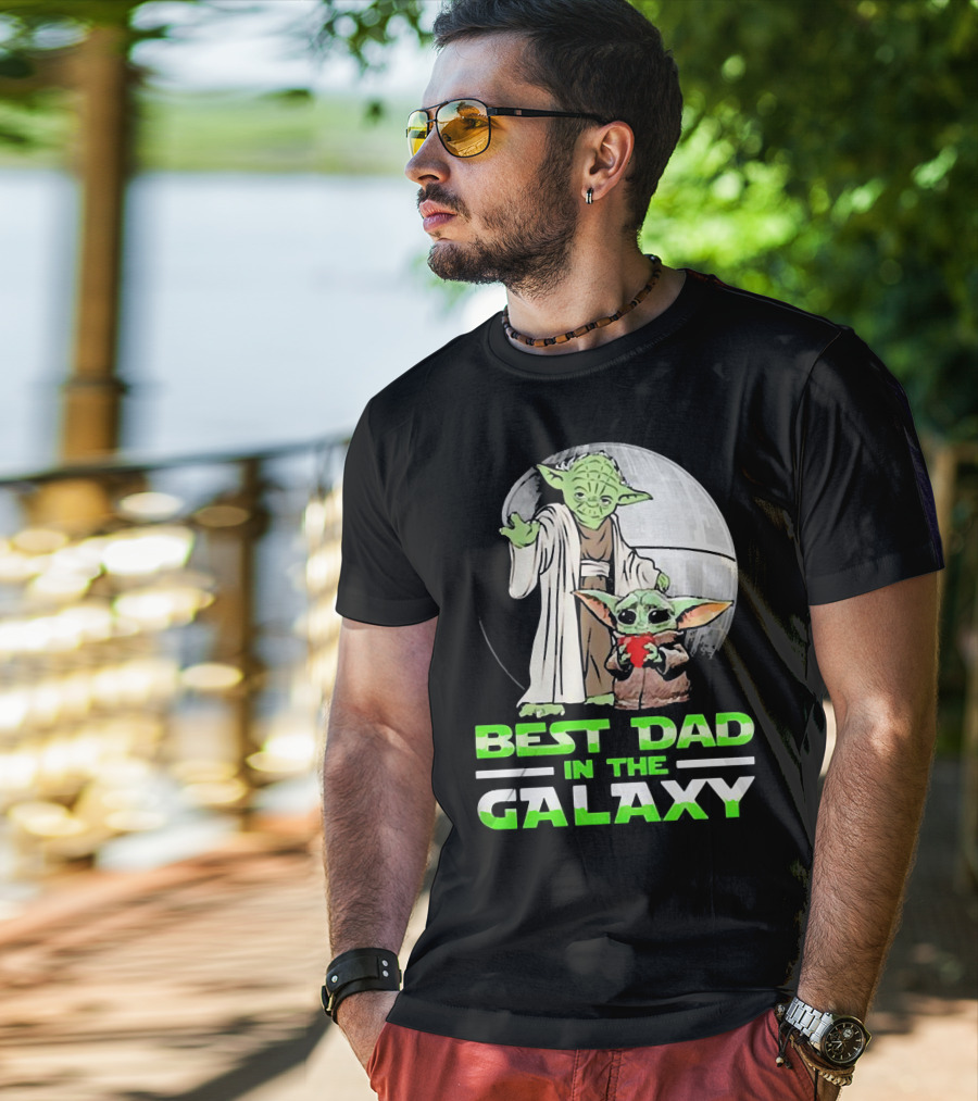 Best Dad In The Galaxy With Yoda And Baby Yoda T-Shirt