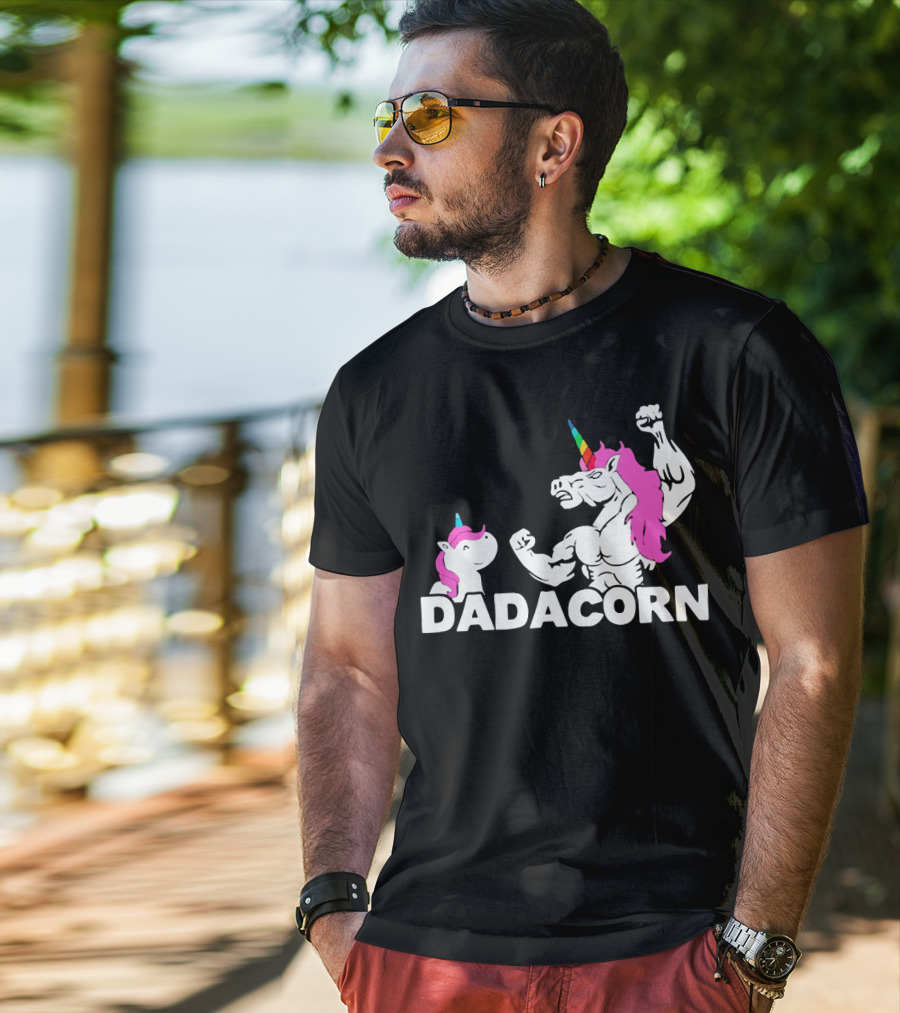 Dadacorn Unicorn Dad Muscular Fantasy T-Shirt