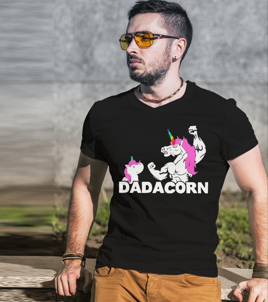 Dadacorn Unicorn Dad Muscular Fantasy T-Shirt