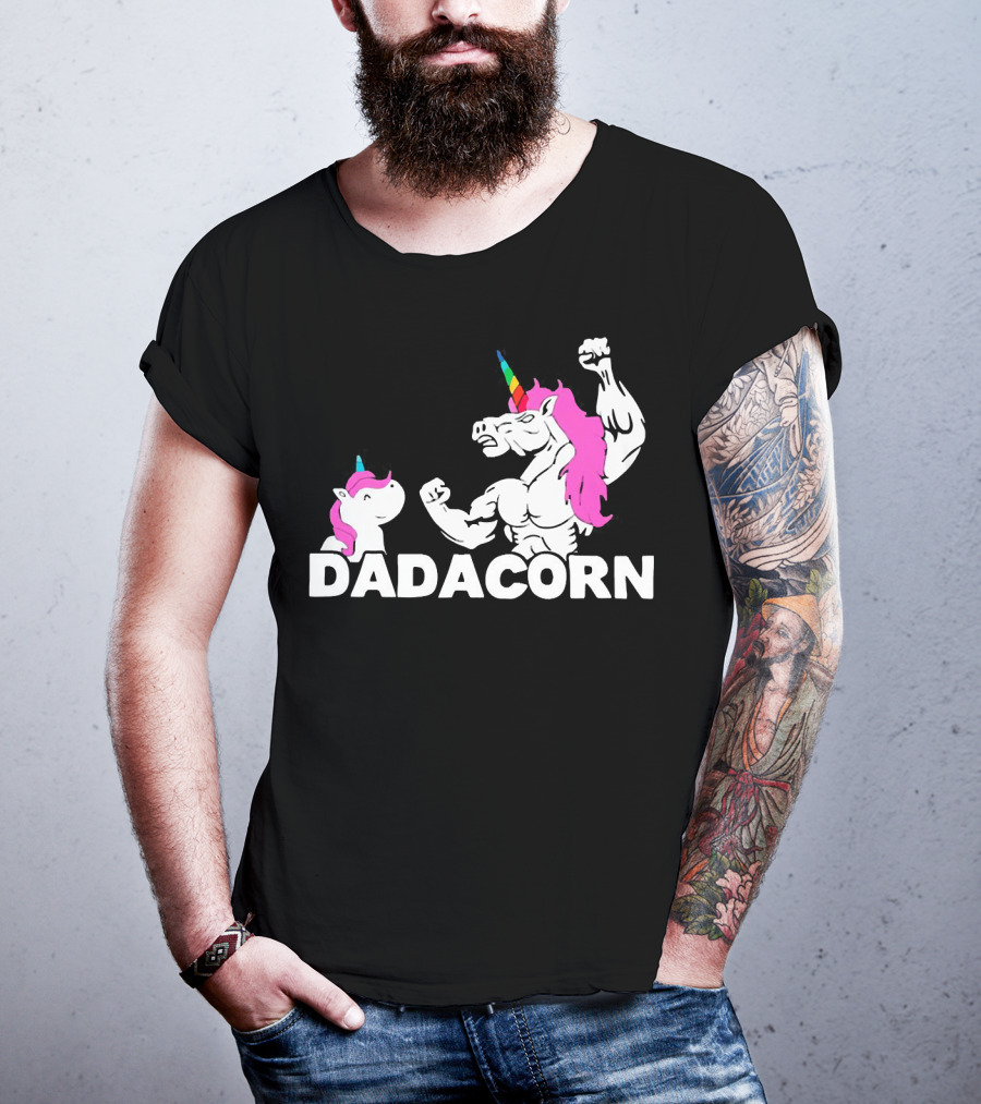 Dadacorn Unicorn Dad Muscular Fantasy T-Shirt