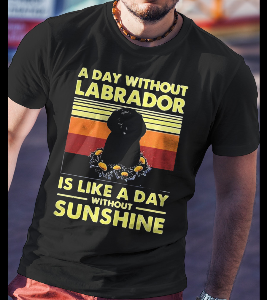 A Day Without Labrador Is Like A Day Without Sunshine Retro Sunset T-Shirt