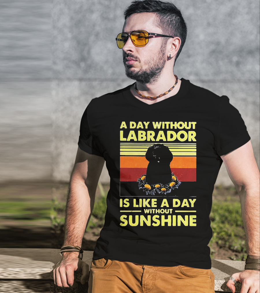 A Day Without Labrador Is Like A Day Without Sunshine Retro Sunset T-Shirt