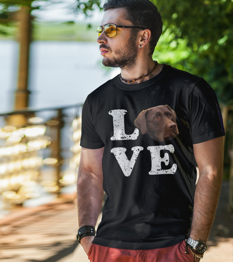 Love My Chocolate Lab Labrador Retriever Dog T-Shirt