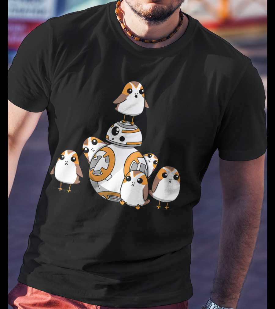Porgs Playing Around BB-8 From Star Wars T-Shirt