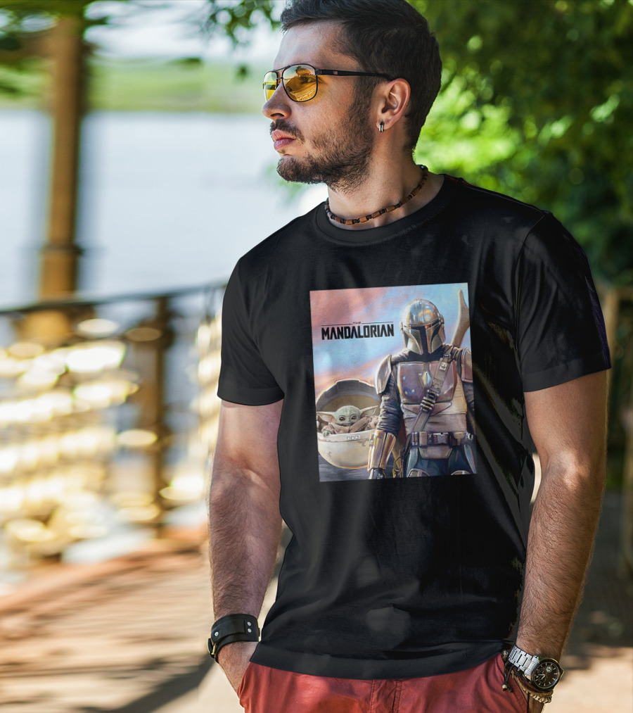 The Mandalorian Star Wars The Child Painting Scene T-Shirt