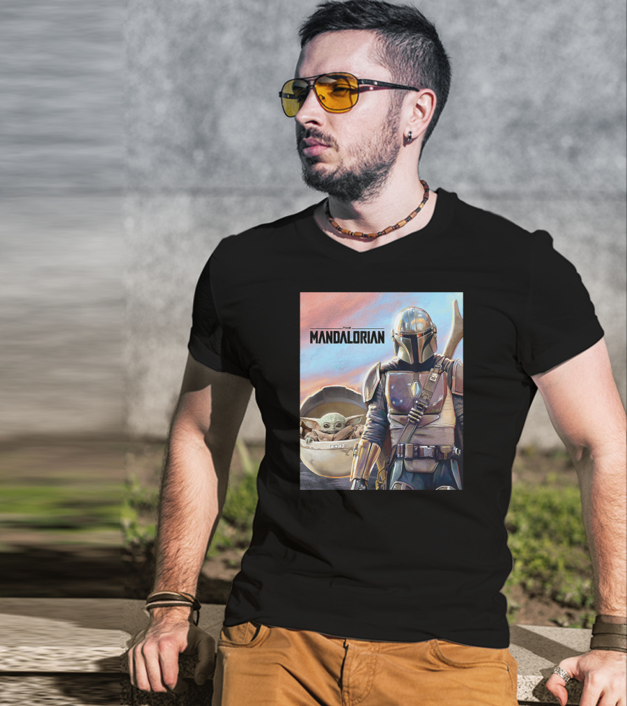 The Mandalorian Star Wars The Child Painting Scene T-Shirt