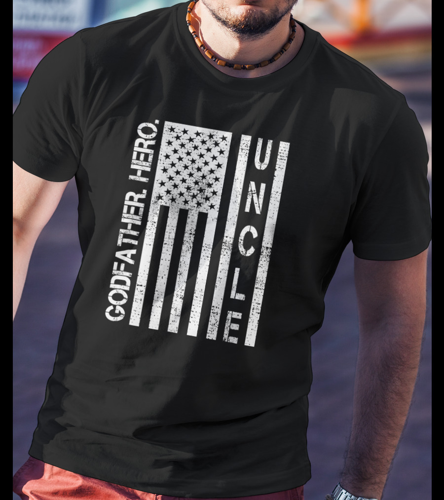 Uncle Godfather Hero USA Flag T-Shirt