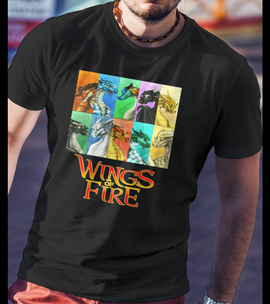 Wings Of Fire Nine Dragonets Colorful Panel T-Shirt