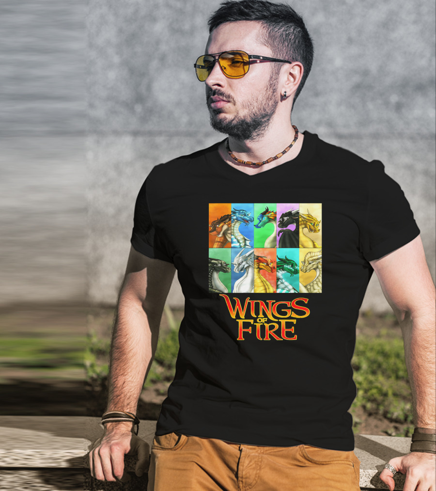 Wings Of Fire Nine Dragonets Colorful Panel T-Shirt