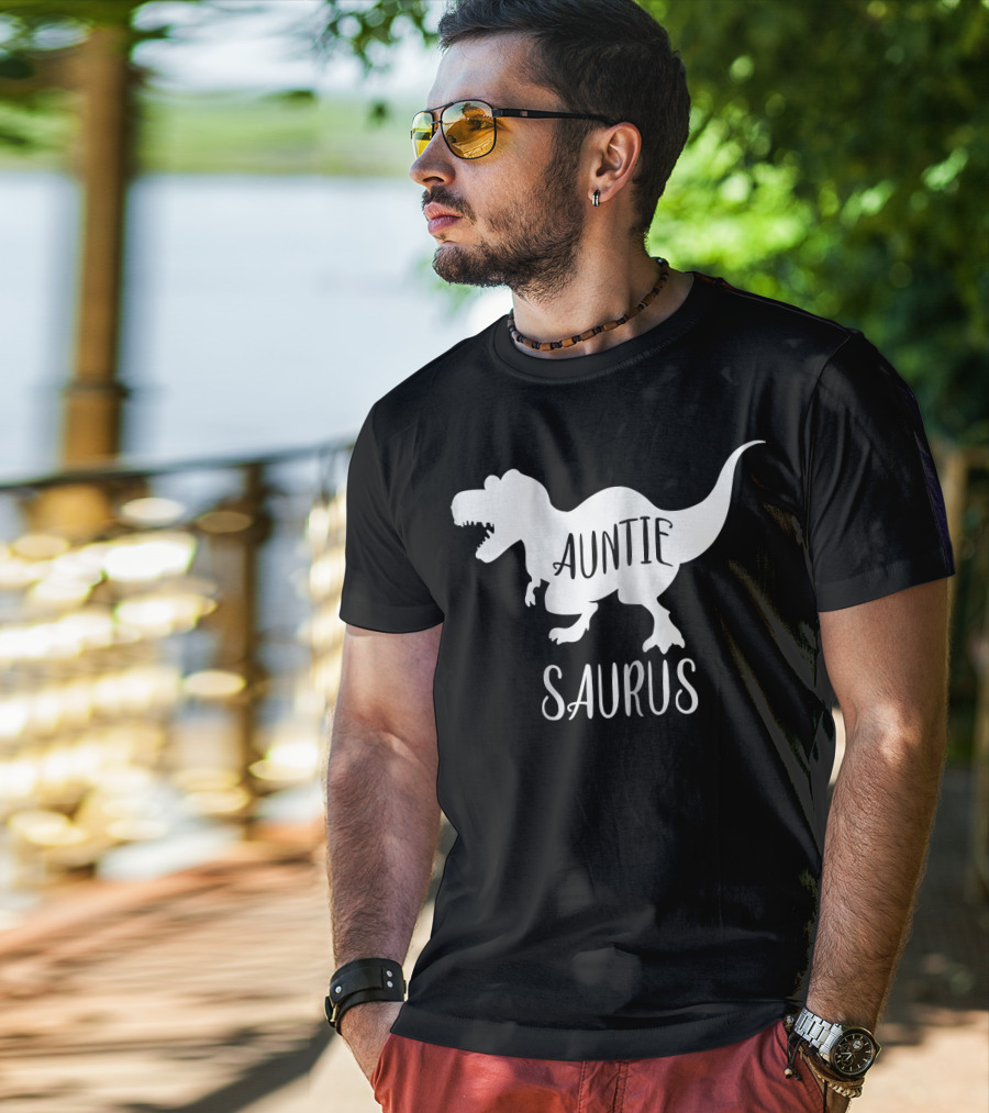 Auntie Saurus Dinosaur Family Matching Aunt T-Shirt