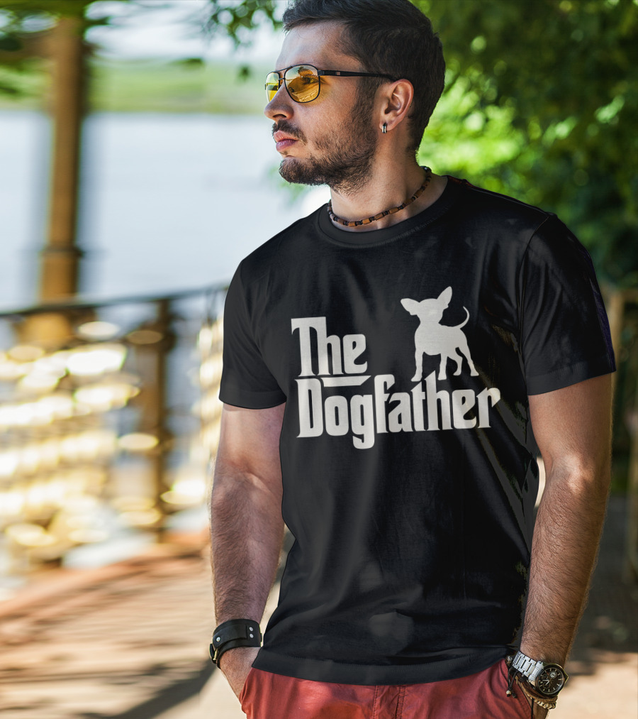 The Dogfather Chihuahua Funny Dog Owner Black T-Shirt
