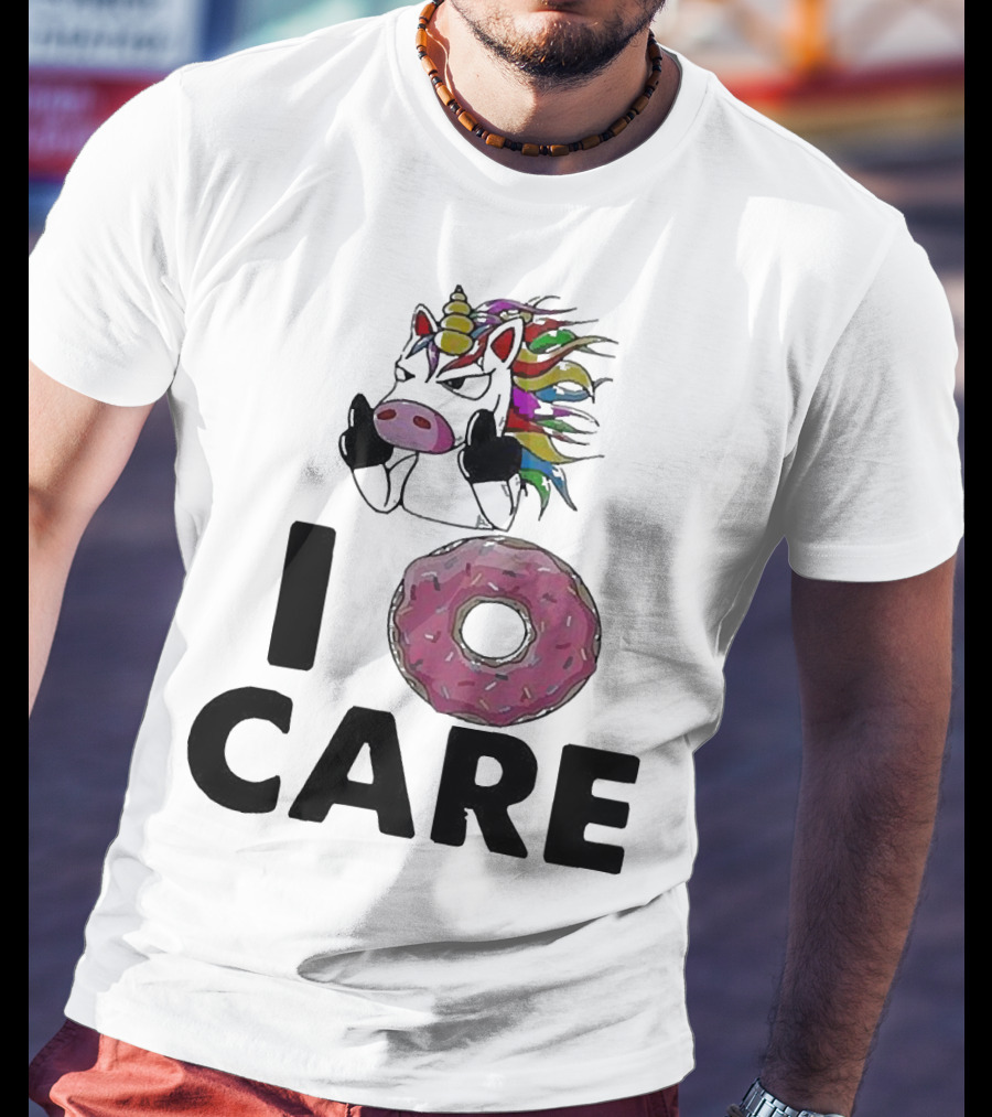 Unicorn Donut I Care Magic Rainbow Attitude T-Shirt