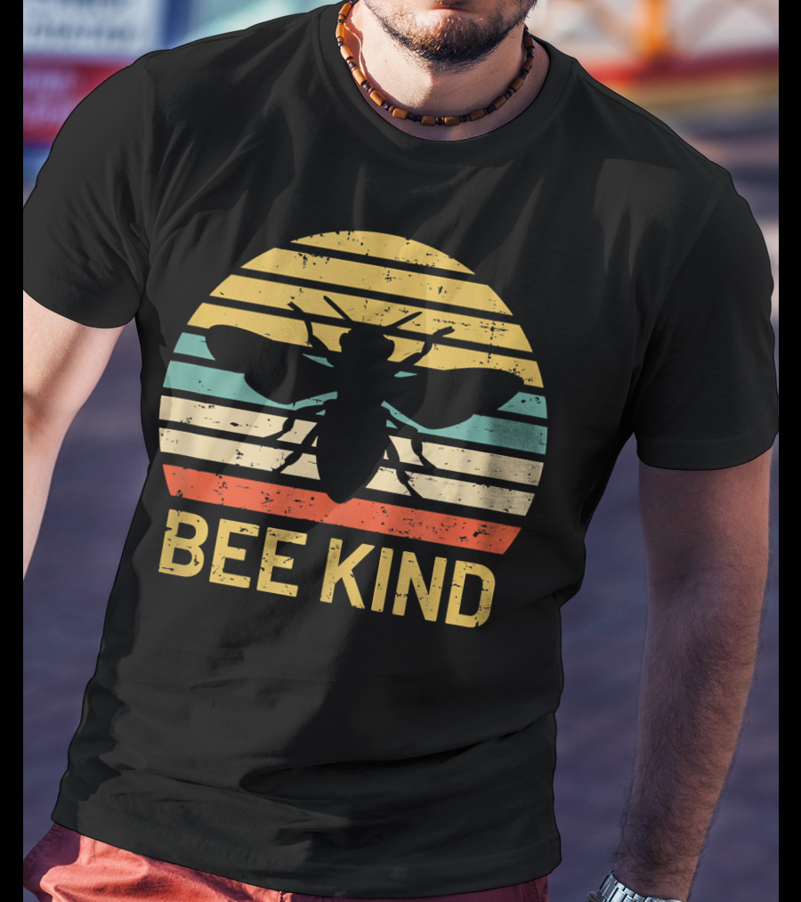 Bee Kind Vintage Style Honey Bee Silhouette Awareness T-Shirt