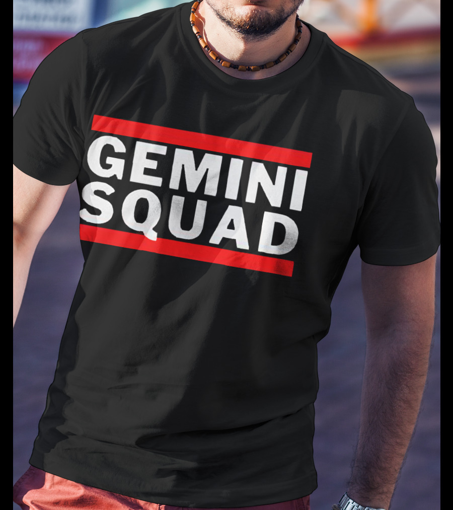GEMINI SQUAD Bold Red Accent T-Shirt