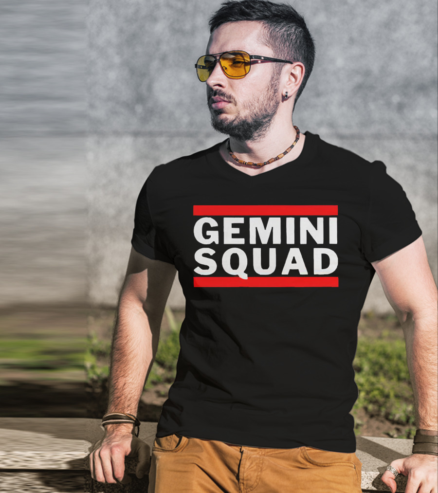 GEMINI SQUAD Bold Red Accent T-Shirt