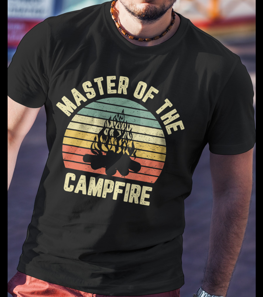 Master Of The Campfire Vintage Camper Retro Camping Fireside Expert T-Shirt
