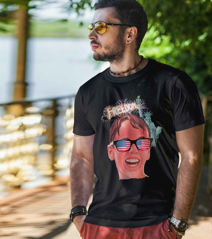 Michael Squints Palledorous Freedom USA Flag Statue Of Liberty T-Shirt