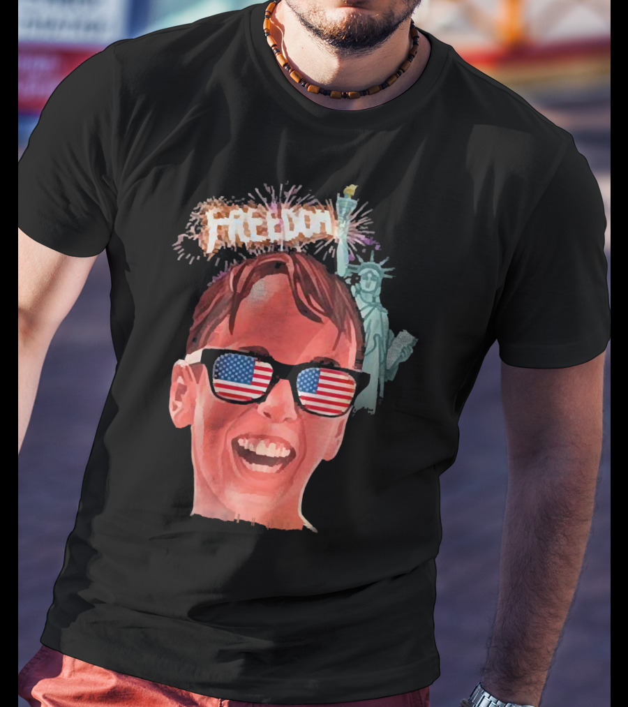 Michael Squints Palledorous Freedom USA Flag Statue Of Liberty T-Shirt