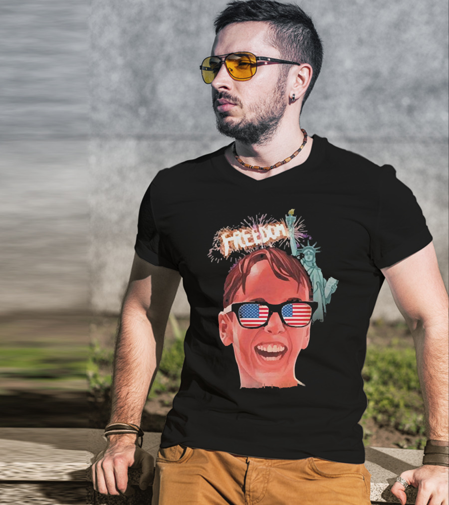 Michael Squints Palledorous Freedom USA Flag Statue Of Liberty T-Shirt