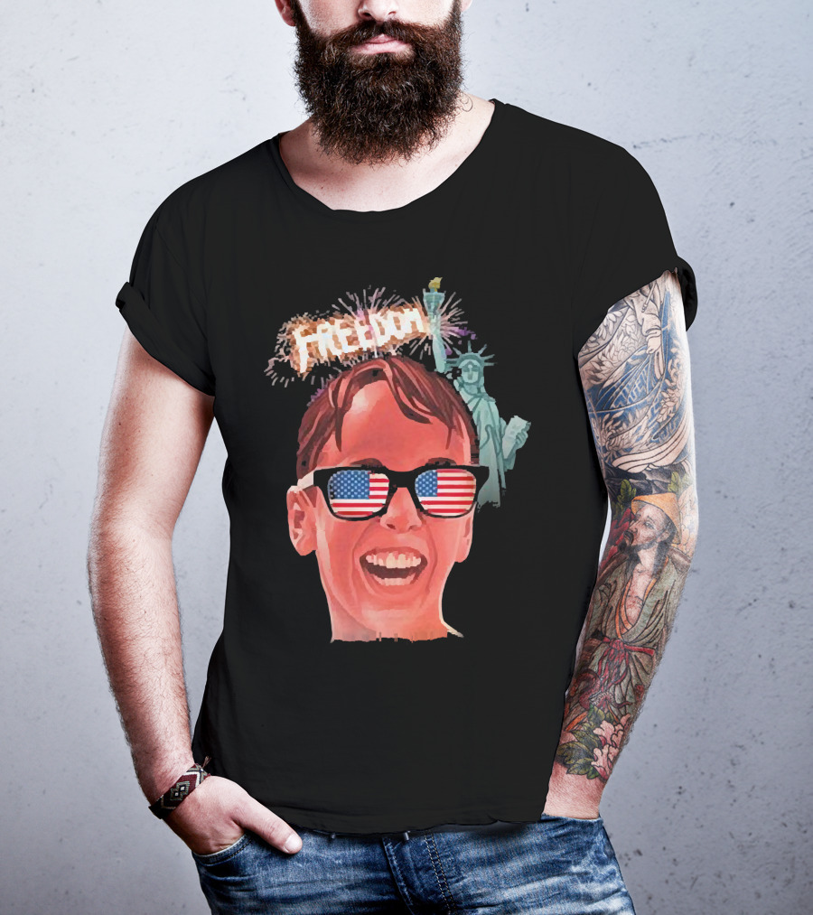 Michael Squints Palledorous Freedom USA Flag Statue Of Liberty T-Shirt