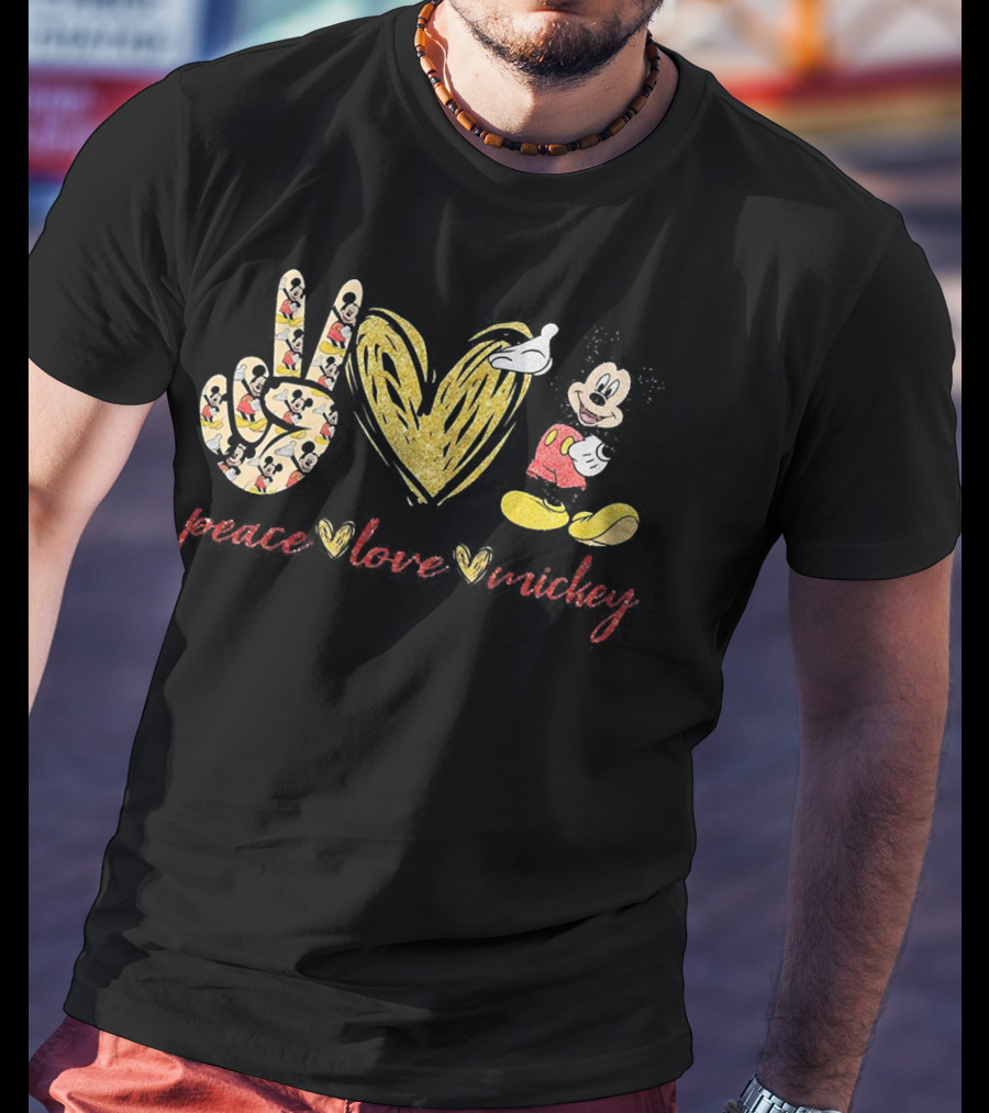 Peace Love Mickey Mouse Vintage Iconic Disney T-Shirt