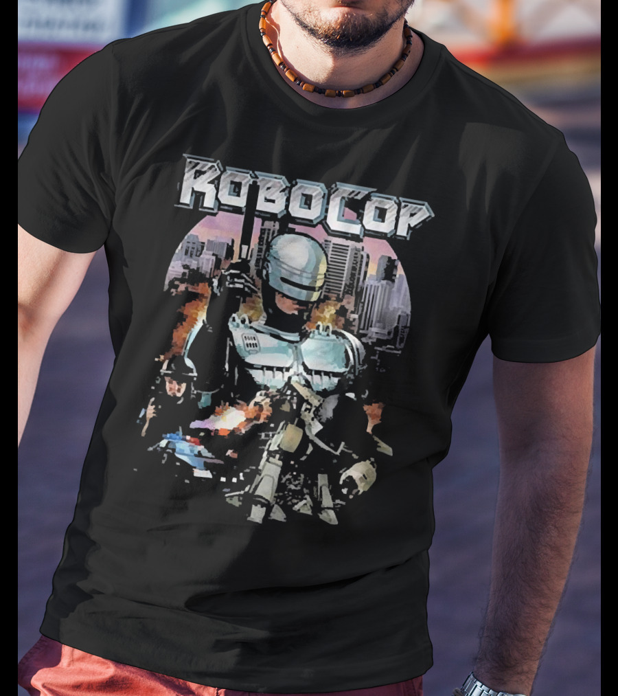 Robocop Explosive Urban Justice Scene T-Shirt