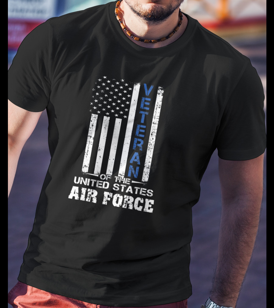 Veteran Of The United States Air Force USAF American Flag T-Shirt
