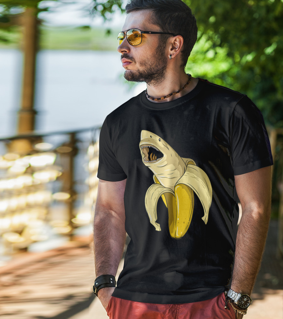 Banana Shark Banana Themed Shark Themed Party Banana Shark T-Shirt