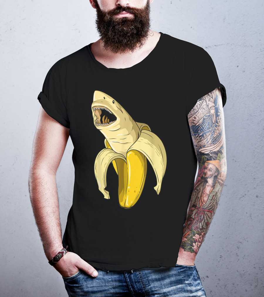 Banana Shark Banana Themed Shark Themed Party Banana Shark T-Shirt